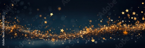 Glistering Christmas Gold Stars and Foil on a Navy Sparkling Background