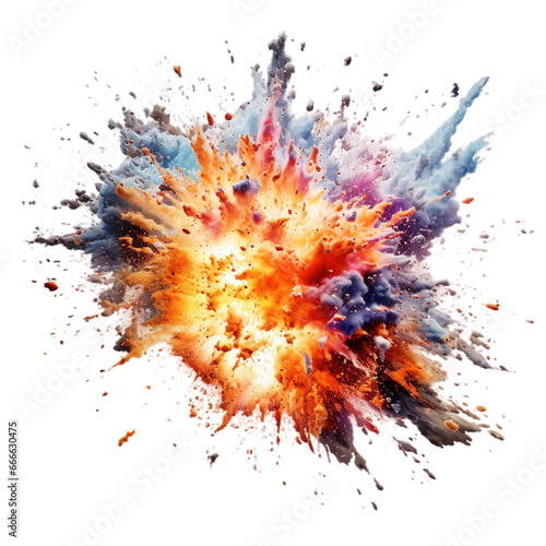 Explosion with sparks isolated on transparent background, Generative ai. © Jyoti