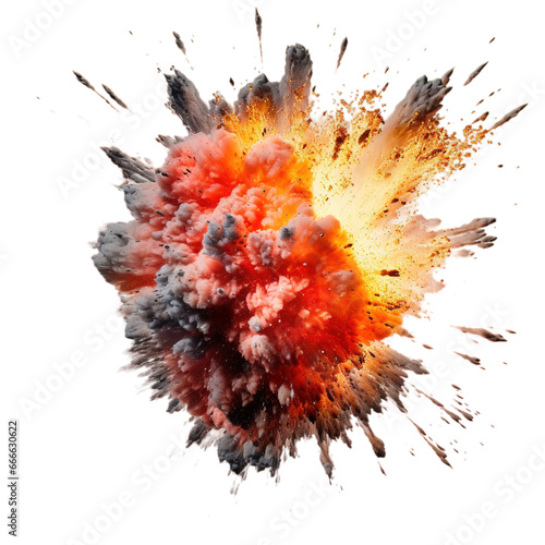Explosion with sparks isolated on transparent background, Generative ai. © Jyoti