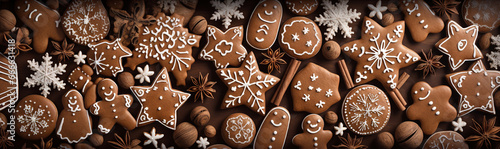 Christmas Gingerbread Cookies Pattern Header