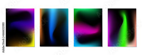 Wallpaper Mural SET SOFT PASTEL GRADIENT MESH FLUID BLURRED COLOR. DARK POSTER BACKGORUND DESIGN WITH COPY SPACE AREA VECTOR TEMPLATE GOOD FOR POSTER, WALLPAPER, COVER, FRAME, FLYER, SOCIAL MEDIA  Torontodigital.ca