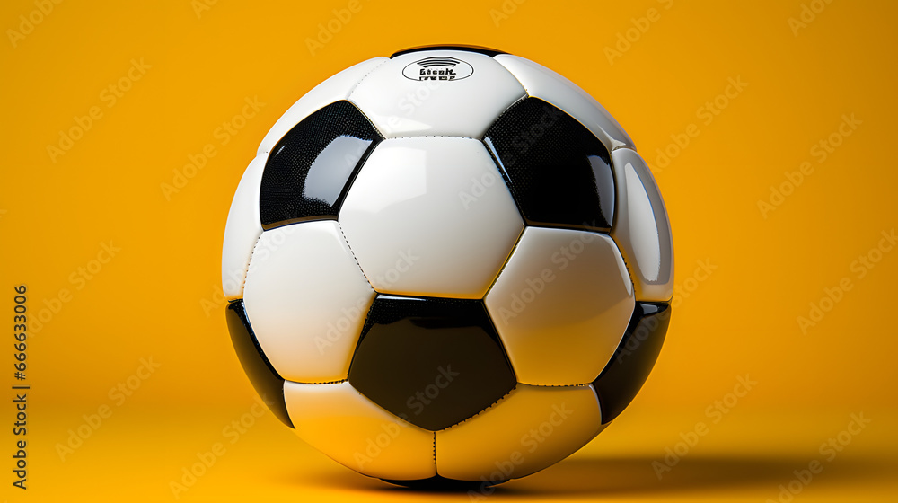 A football on a yellow background, AI