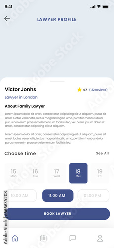 Find Lawyer, Legal Attorney,  Counselor,  Jurist, Law Firm and Advocate finder App UI Kit Template