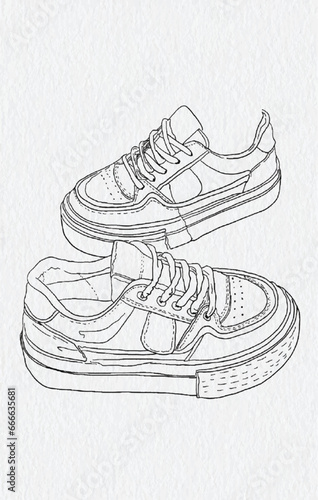 Painting drawing icon sticker sneaker sunny cloudy frame dream colorful canvas paper clothing