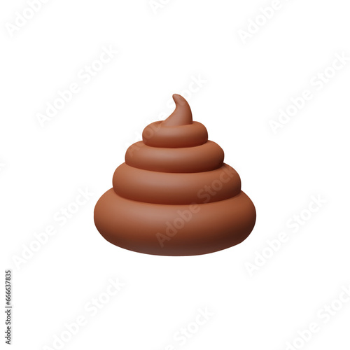 3D Pile of Shit. Render Stinking Poo Icon. Smelling Fecal. Vector illustration about Cartoon stool in plasticine style. Pet animal Excrement, Crap, turd. Toilet realistic brown symbol.