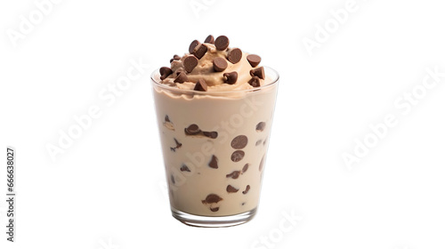 chocolate chip milkshake, isolated on transparent background.