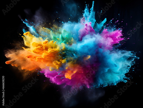 Colorful Powder Explosion  Burst of Vibrant Pigments