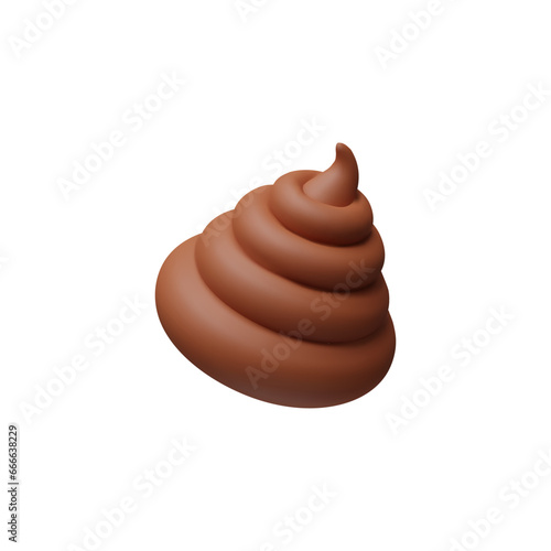 3D Pile of Shit. Render Stinking Poo Icon. Smelling Fecal. Vector illustration about Cartoon stool in plasticine style. Pet animal Excrement, Crap, turd. Toilet realistic brown symbol.