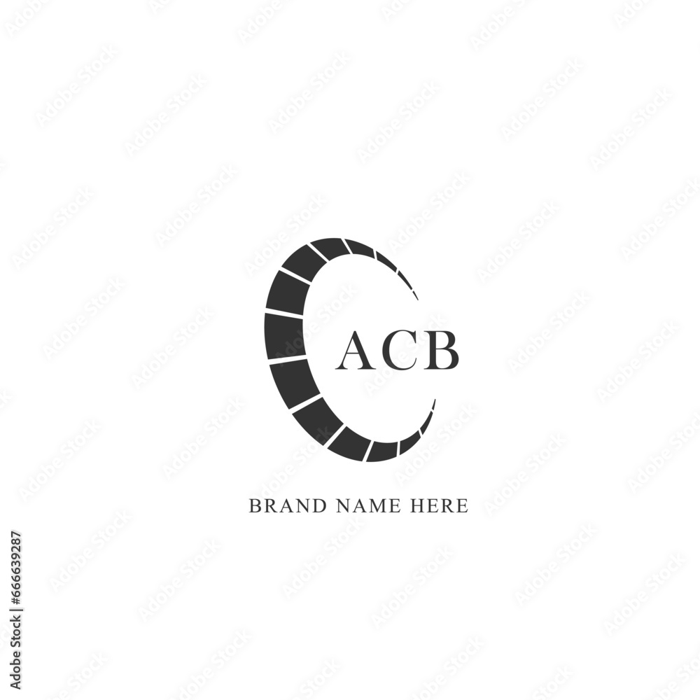 Obraz premium ACB logo. A C B design. White ACB letter. ACB, A C B letter logo design. Initial letter ACB linked circle uppercase monogram logo.