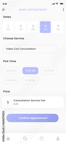 Online Doctor and Nurse Health Consultation, Hospital and Clinic Appointment App UI Kit Template