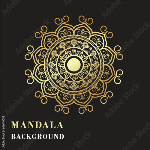 Luxury ornamental mandala background in golden color
