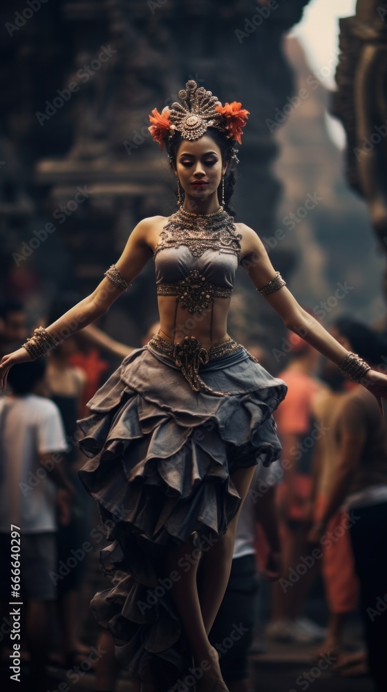 dancer among a crowd of people on the street