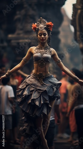 dancer among a crowd of people on the street