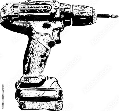 Black and white electric drill