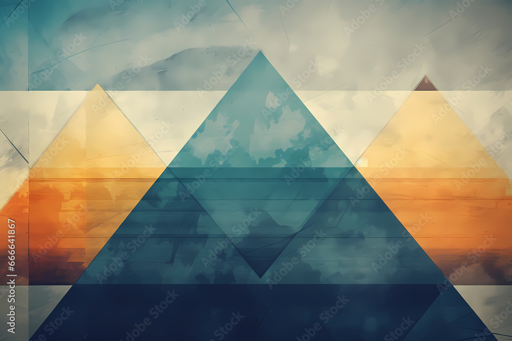 geometric colored background design in 2d with abstract shapes, lines and washed out colors, vintage retro style pattern - generative ai geometric colored background design in 2d with abstract shapes, lines and washed out colors, vintage retro style pattern - generative ai