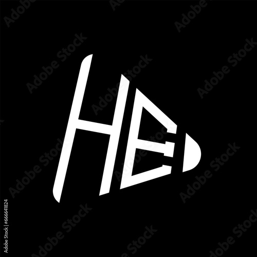 HE letter logo design.HE creative initial HE letter logo design. HE creative initials letter logo concept.
