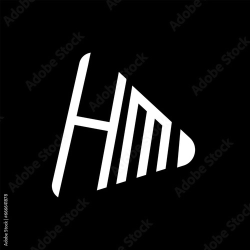 HM letter logo design.HM creative initial HM letter logo design. HM creative initials letter logo concept.
