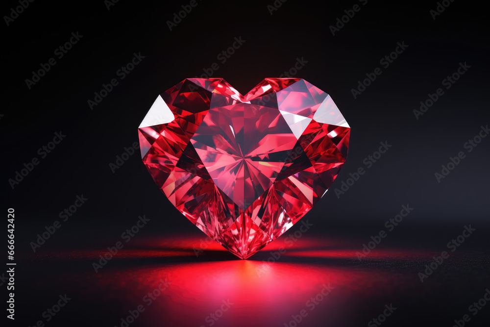 heart shaped shiny diamond