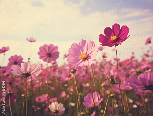 Vivid Beauty  Close-up Photography of African Daisy in a Sea of Blue Sky and White Clouds