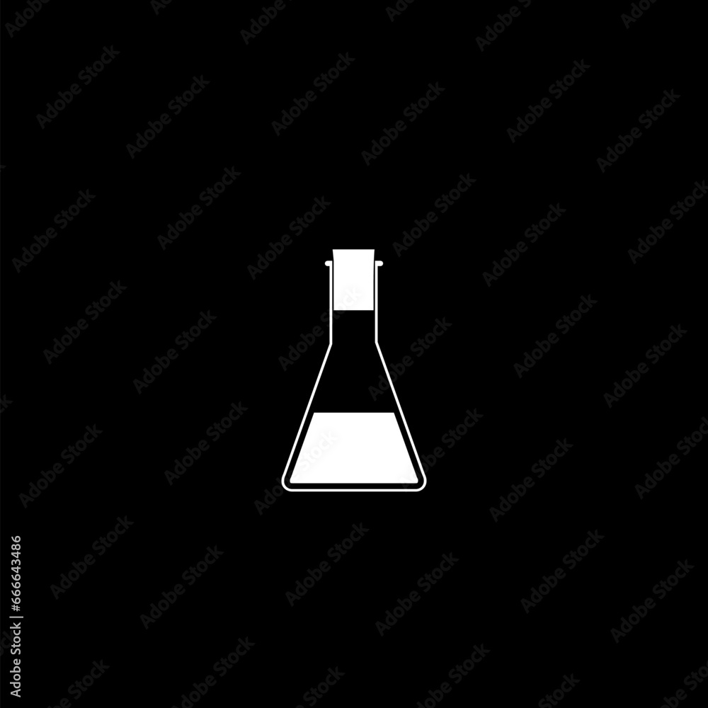 Test tube simple icon isolated on black background Test tube simple icon isolated on black background
