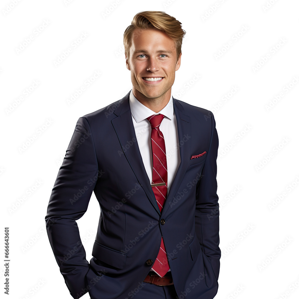 a businessman, smiling and confident, 3/4 body as an isolated and transparent PNG in a Business-themed, photorealistic illustration. Generative ai a businessman, smiling and confident, 3/4 body as an isolated and transparent PNG in a Business-themed, photorealistic illustration. Generative ai