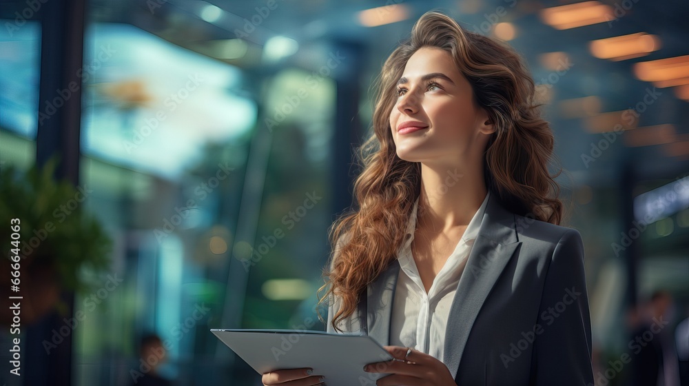 Close up portrait of young attractive businesswoman wearing smart clothes and smiling and looking absolutely happy posing outdoors city the background. Close up portrait of young attractive businesswoman wearing smart clothes and smiling and looking absolutely happy posing outdoors city the background.