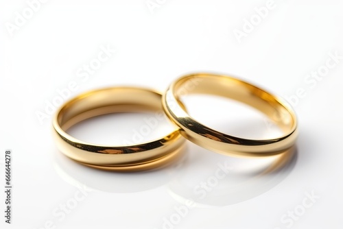 golden rings isolated on white background
