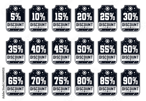 Offer Price discount offer 5% 10% 15% 20% 25% 30% 35% 40% 45% 50% 55% 60% 65% 70% 75% 80% 85% 90% sale off tags label design.special promotion percent sticker banner clearance markdown
 photo