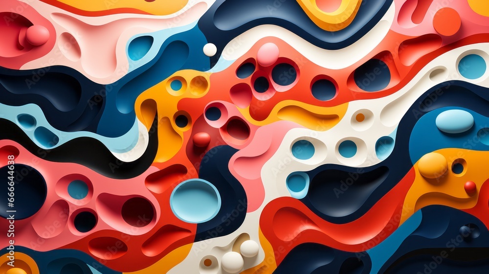 Obraz premium Vibrant swirls of abstract expression dance across a canvas, a masterpiece bursting with chromatic energy and whimsical delight