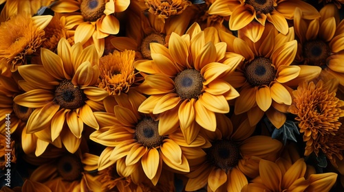 A vibrant burst of sunny gazanias dancing in unison, their velvety petals caressed by gentle pollen in the warm embrace of an outdoor garden