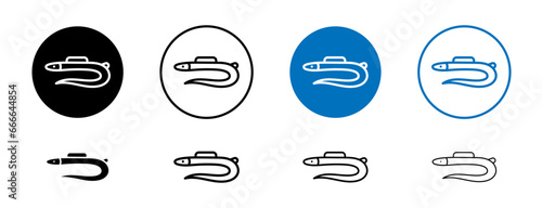 moray eel vector icon set. electric snake fish vector symbol for mobile apps and website UI designs photo