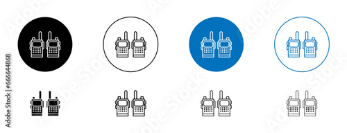 Two way radio vector icon set. military walkie talkie vector symbol for mobile apps and website UI designs photo
