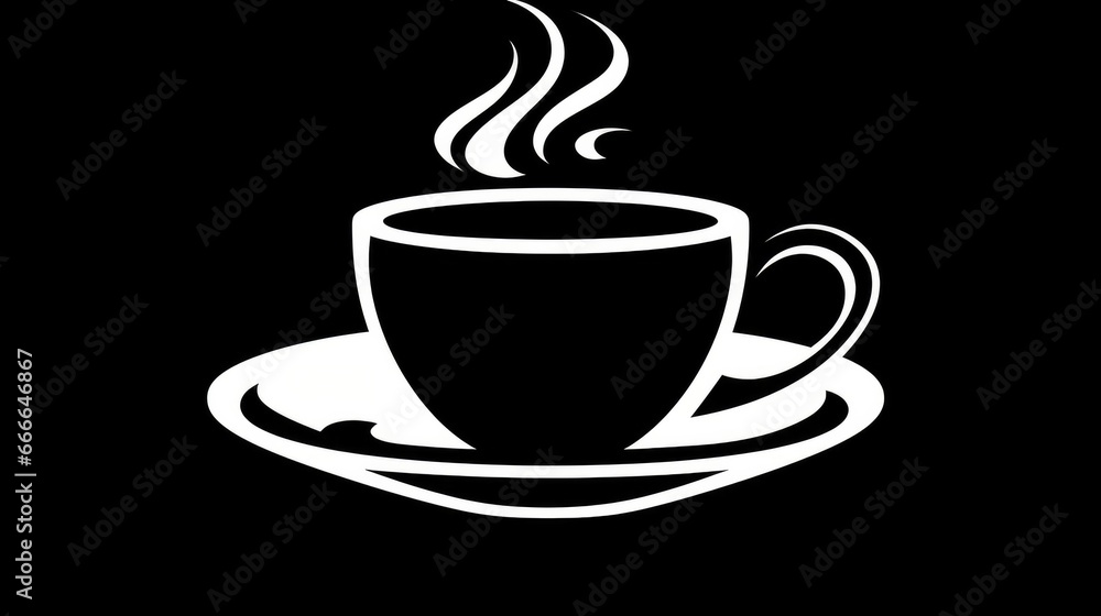 Silhouette of a cup with a hot drink Silhouette of a cup with a hot drink