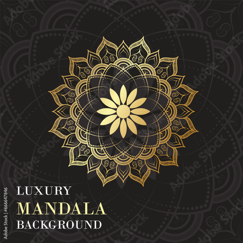 Luxury ornamental mandala background in golden color