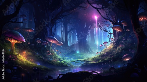 Magical and mysterious forest