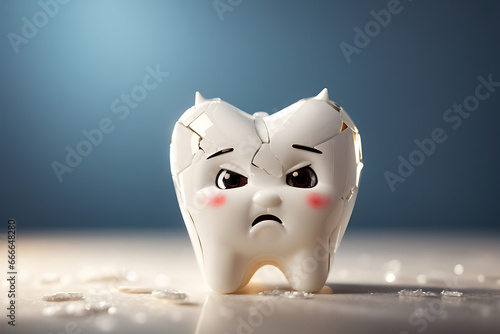 Unhappy Tooth with cracks