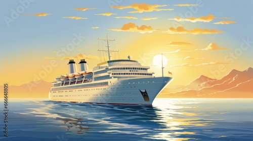 A white cruiser on a calm sea