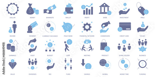 Dollar icons set. Set of editable stroke icons.Vector set of Dollar