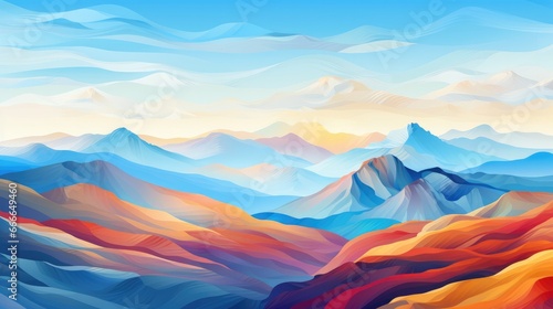 Colorful landscape with colorful mountains © ArtBox