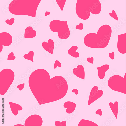 Seamless pattern with heart, vector, hand drawn.