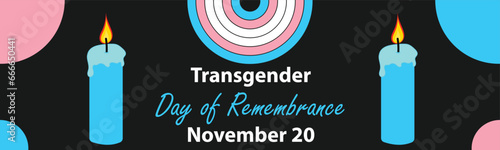 Transgender Day of Remembrance vector banner design. Happy Transgender Day of Remembrance modern minimal graphic poster illustration.