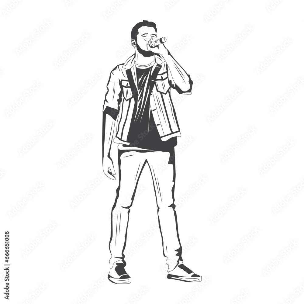 Retro Singer Vector Stock Illustration Retro Singer Vector Stock Illustration