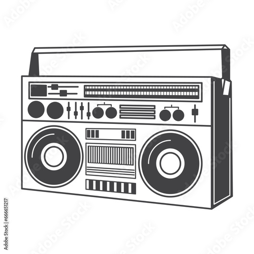 Retro Radio Vector Stock Illustration