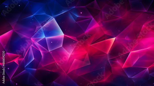 3D polygon texture. Glowing neon lines around. Glitter effect. Bright colors. Available in blue, purple and red.