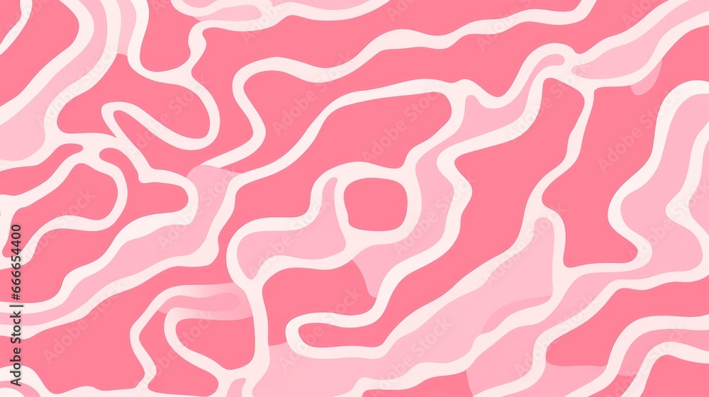This image features a fun pink line doodle seamless pattern. It's a creative and abstract squiggle-style drawing background that can be used for children's designs or trendy projects