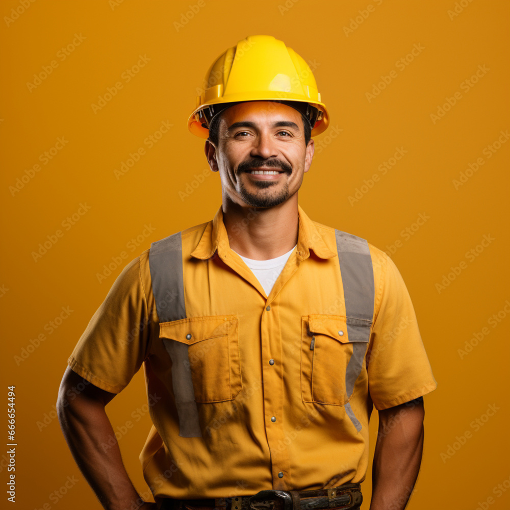 Hispanic construction worker.