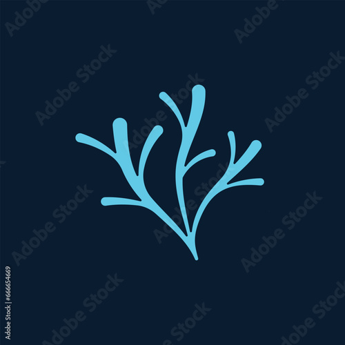 Neuron nerve or seaweed icon logo design