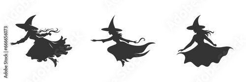 Witch icon set. Vector illustration