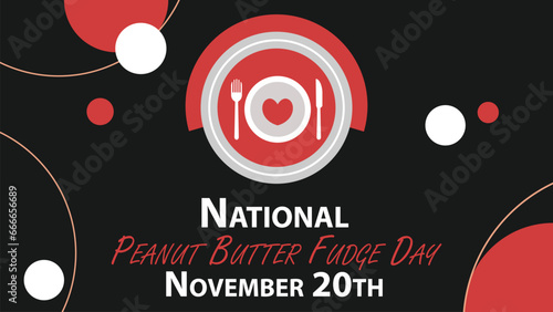 National Peanut Butter Fudge Day vector banner design. Happy National Peanut Butter Fudge Day modern minimal graphic poster illustration.