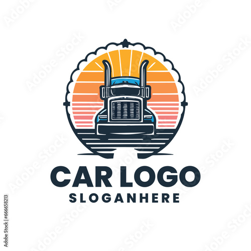 
Vector trucking company gradient logo transportation,delivery service,templat